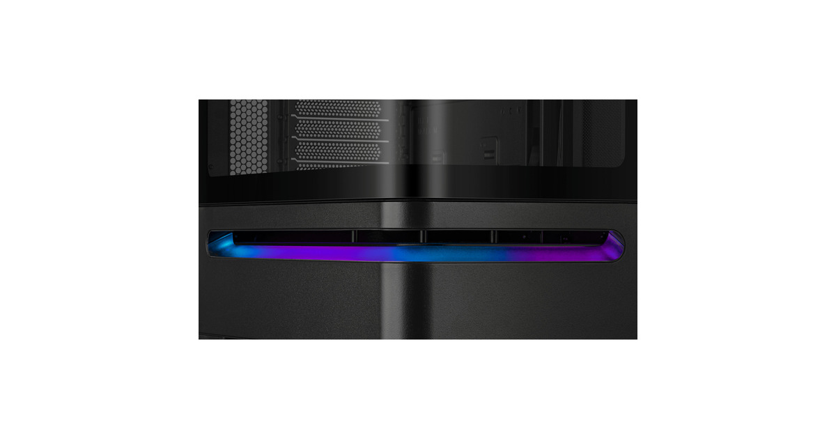 ASUSPrime AP202 midi tower behuizing  (Zwart | 2x USB-A | 1x USB-C | RGB | Tempered Glass)