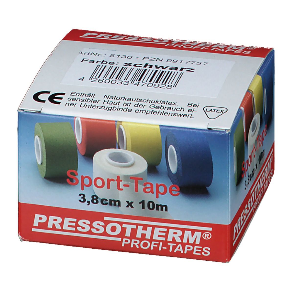 Pressotherm® Sport-Tape 3,8 cm x 10 m schwarz
