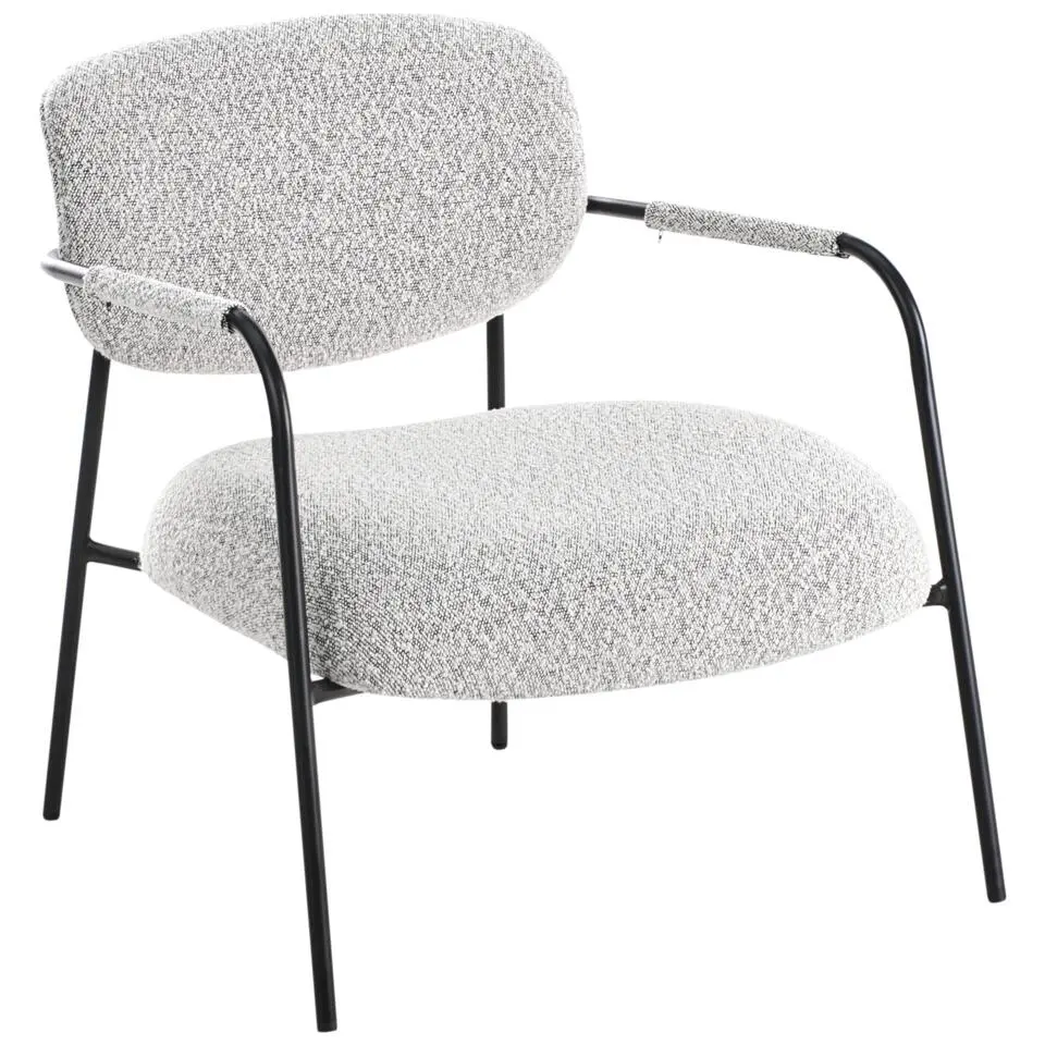 AUSVIKA - Fauteuil - Zwart/Wit - Polyester