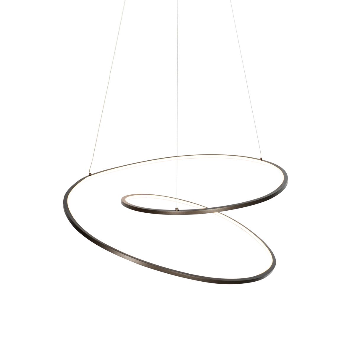 Design hanglamp brons 72 cm incl. LED 3-staps dimbaar - Rowan