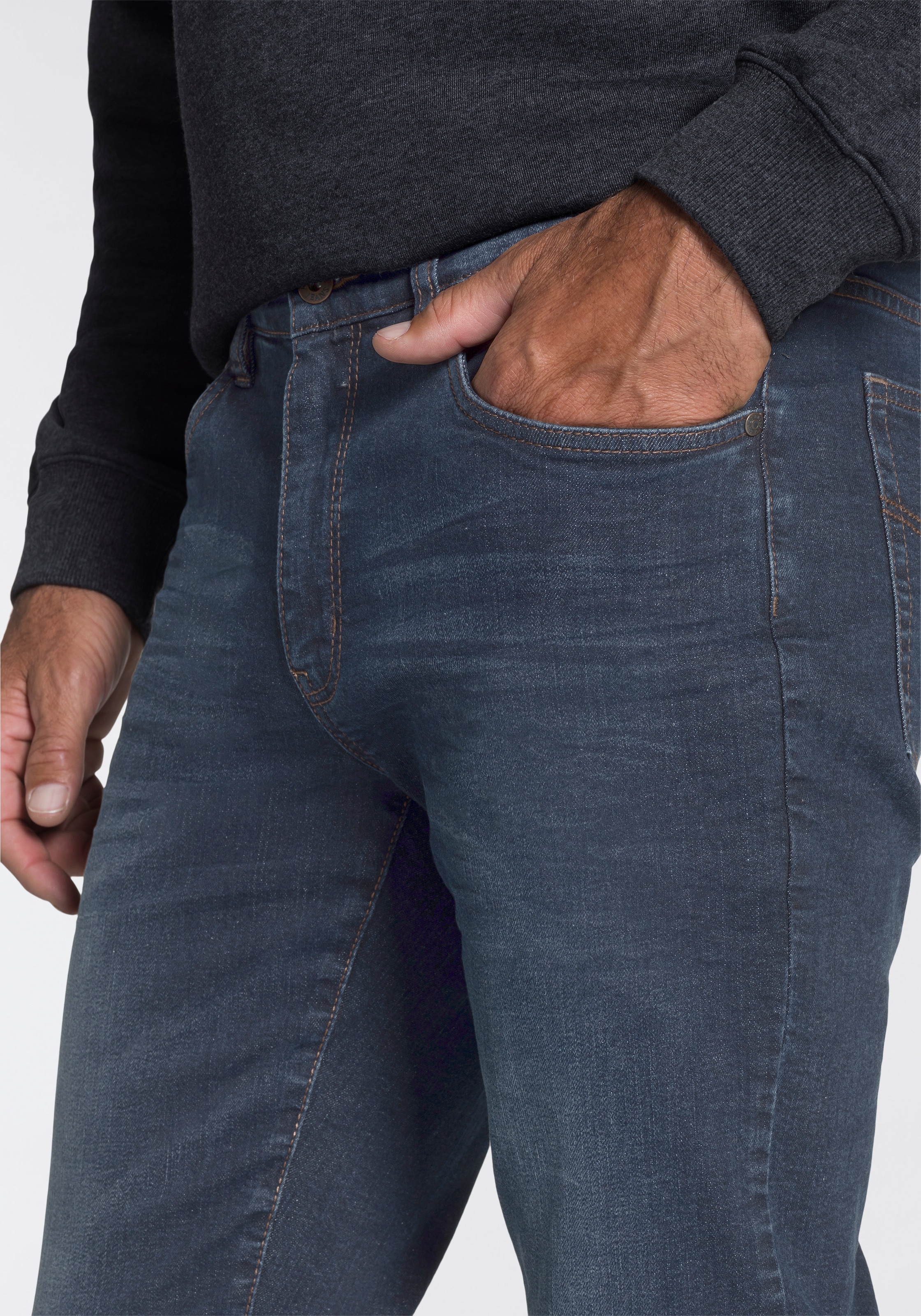 Arizona Stretch-Jeans »Willis«, 2 Stk. straight-fit,  lange Beine,  mit Nieten,  niedrige Leibhöhe