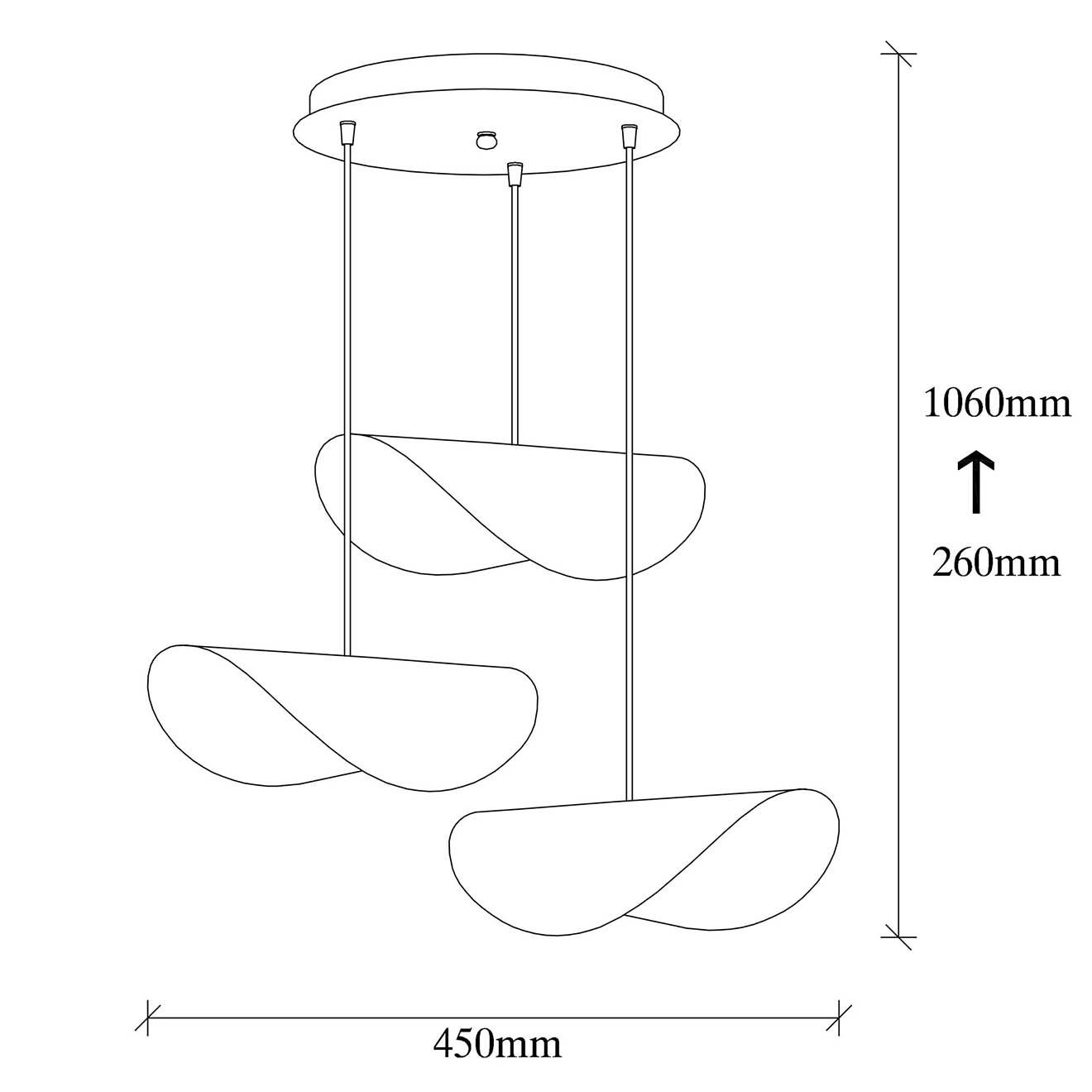 Sheen Suspension Sivani blanc/doré - 45x106 cm
