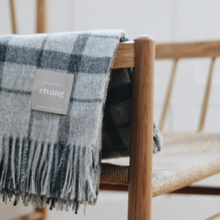 Elvang - Tweed Decke, grau