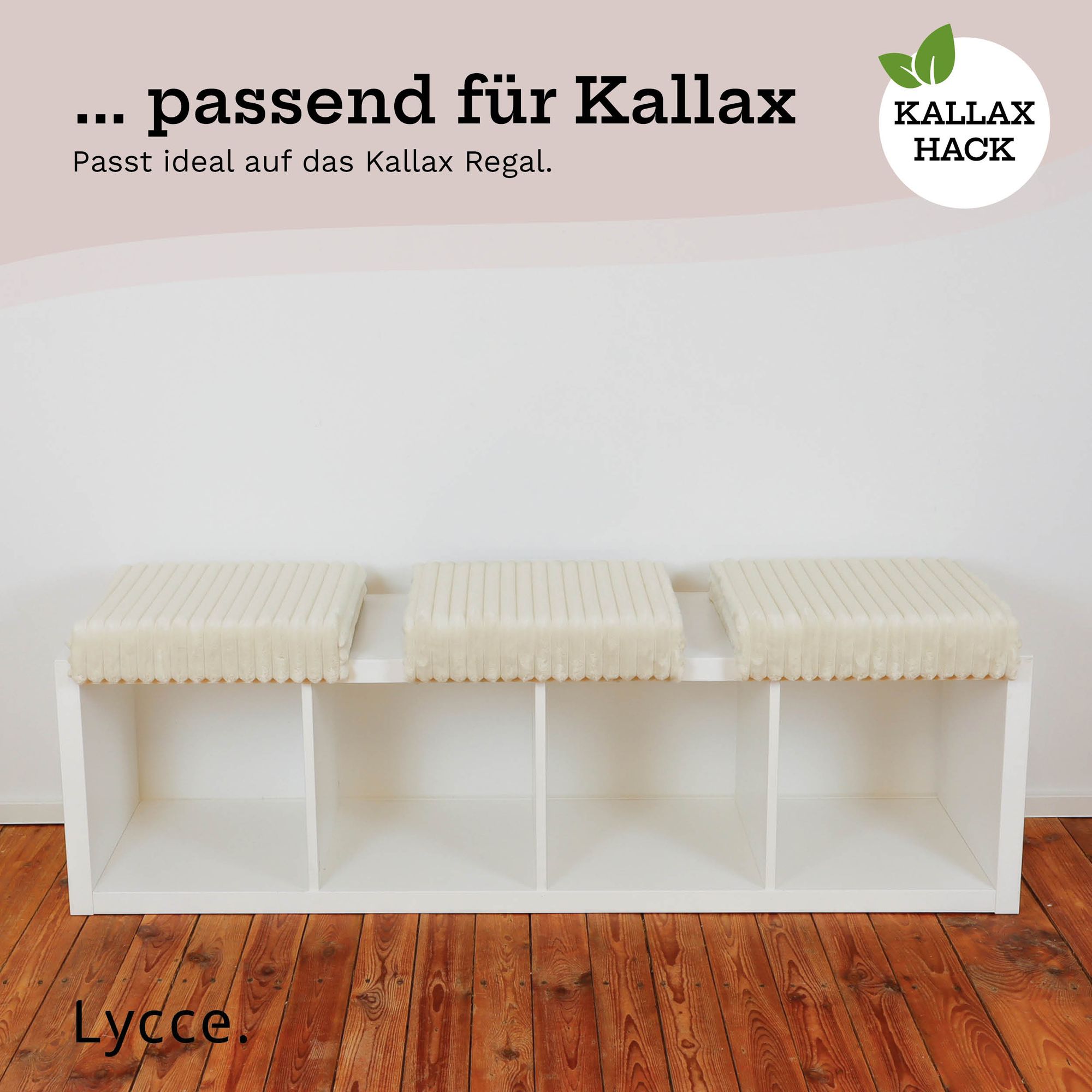 Lycce Klemmkissen Sitzkissen DELUXE 1 Leiste, super breiter Cordstoff