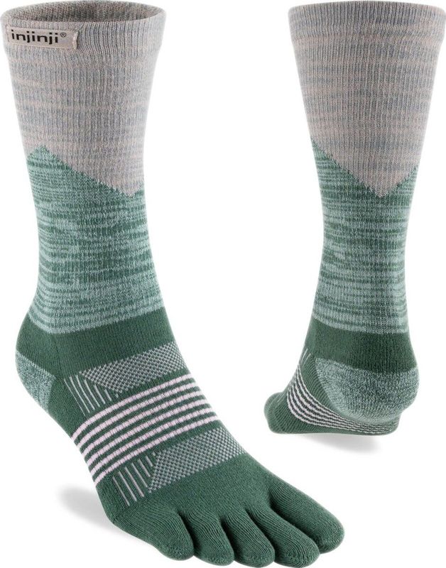 Injinji Women' Trail Midweight Crew Groen/Grijs