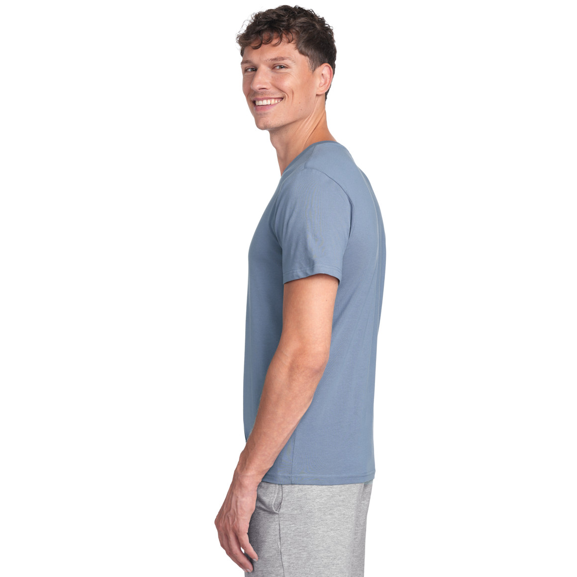 VanVaan 2 Herren T-Shirts mit V-Ausschnitt hellgrau / hellblau