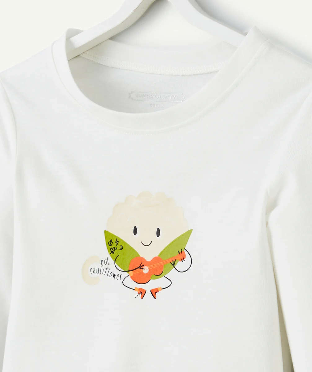 DAMARTT-SHIRT THERMOLACTYL BLANC AVEC MOTIF CHOU-FLEUR