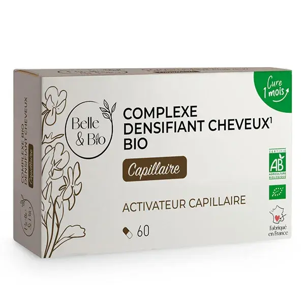 Belle & Bio Hair & Nails Complexo Orgânico para Espessamento Capilar - Tratamento de 1 Mês - 60 Cápsulas