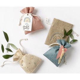 Sac de tissu Jute Style 'BOHO CHIC'