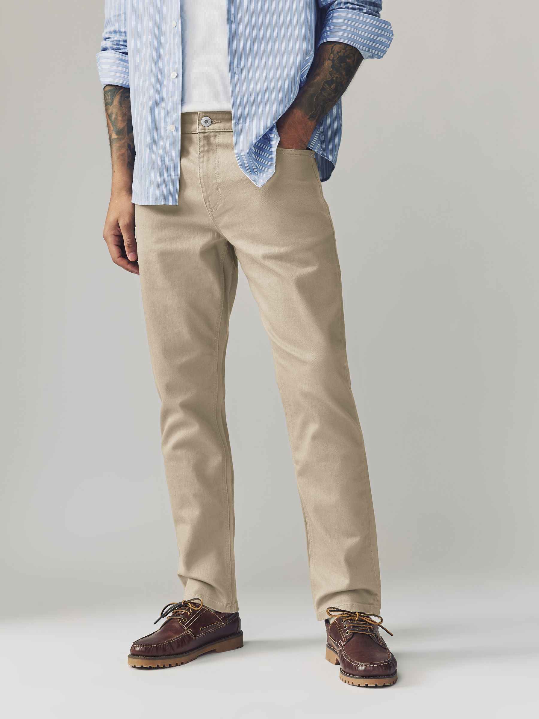 Lichtbruin - Enkele - Slim fit klassieke stretchy jeans