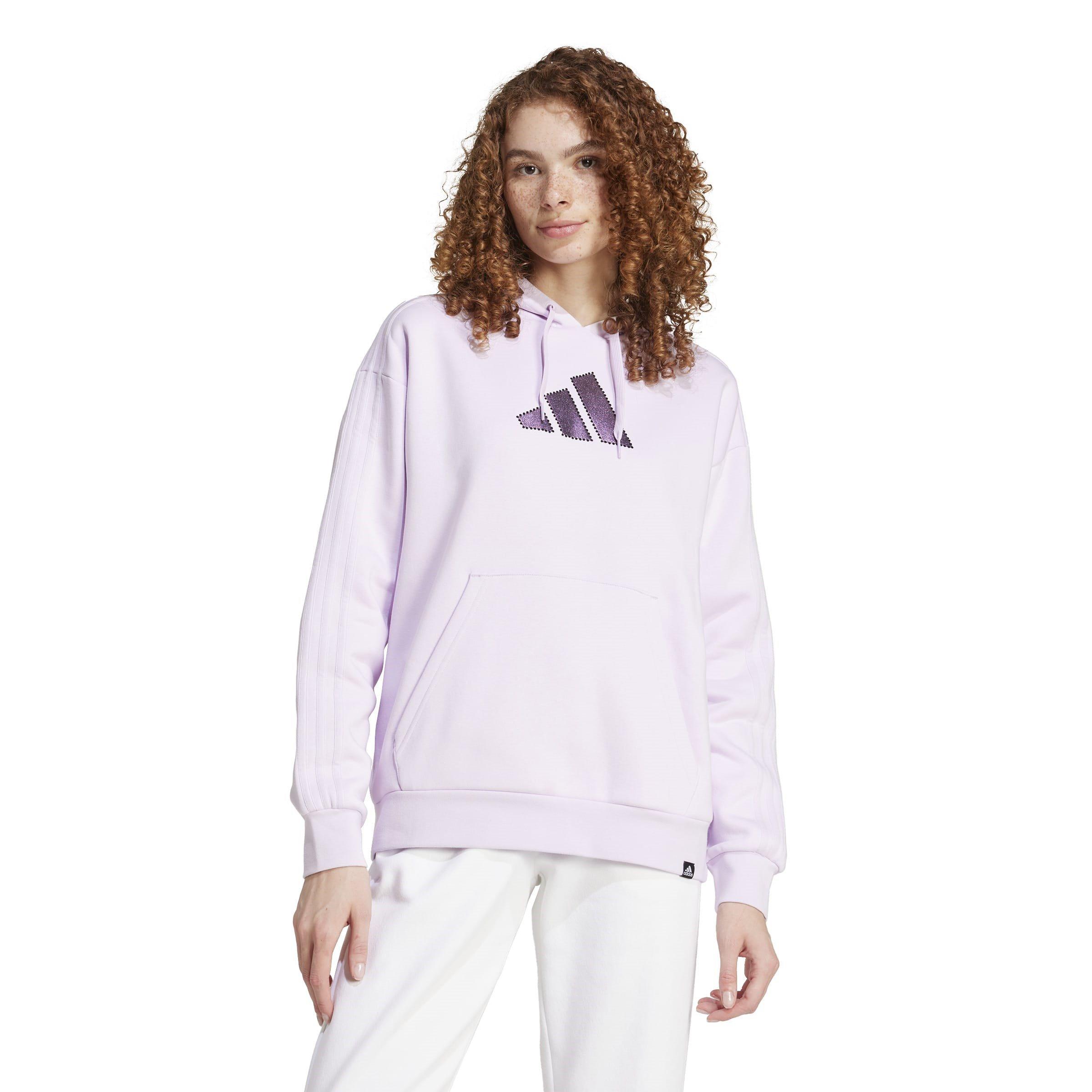 adidas Holiday Graphic 3 Stripe Oversized Hoodie Womens