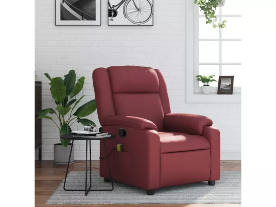 Fauteuil massant inclinable Rouge bordeaux Similicuir