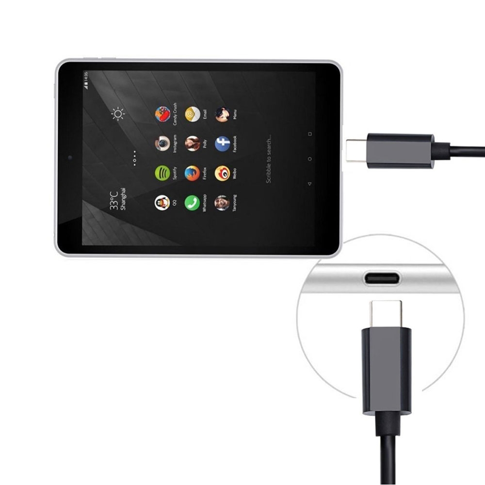 USB C auf HDMI 4K Ultra HD Adapter Kabel 1.8m für Smartphones und Tablets - Schwarz