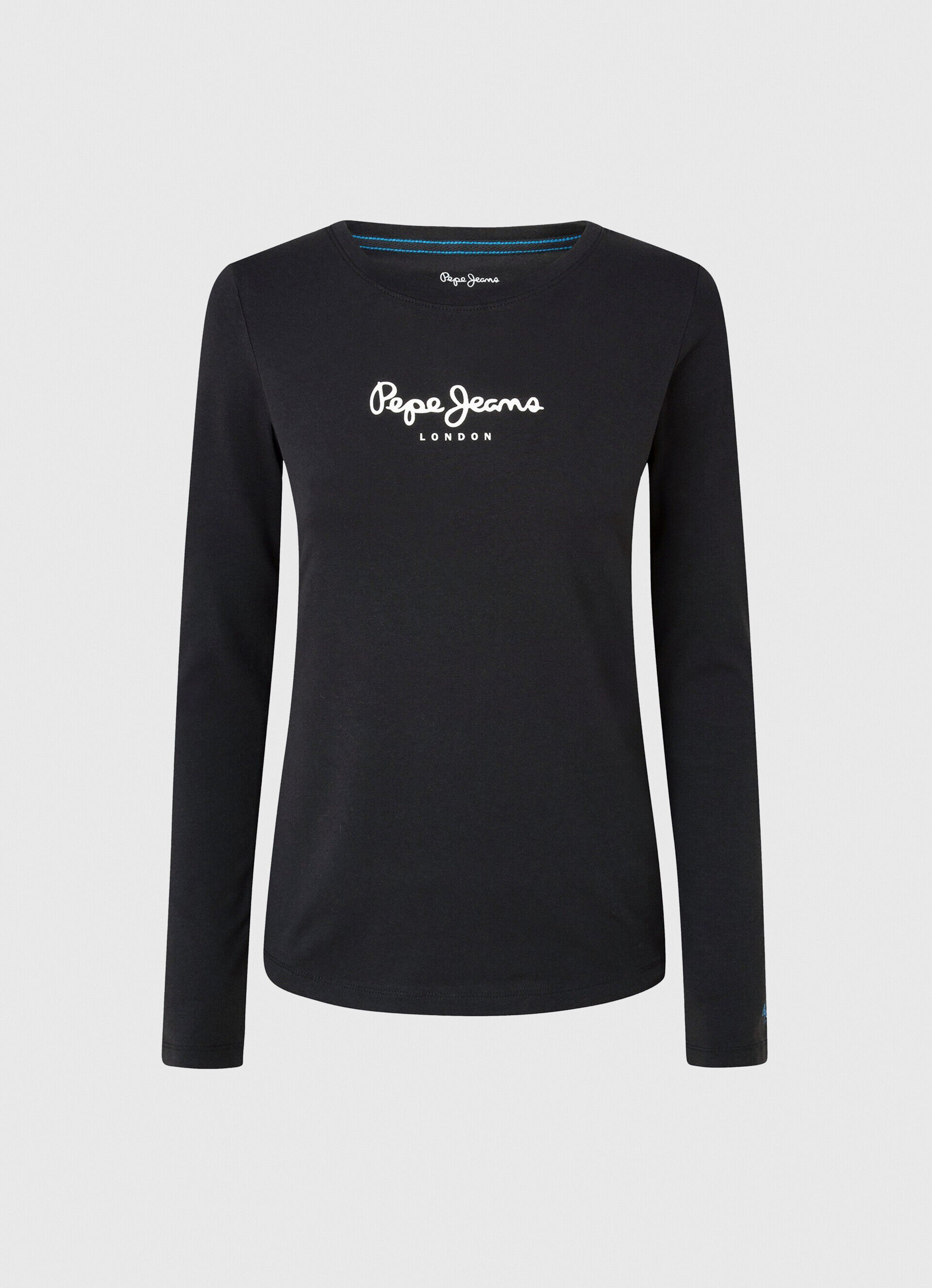 CAMISETA DE ALGODÃO DE MANGA LONGA - preta