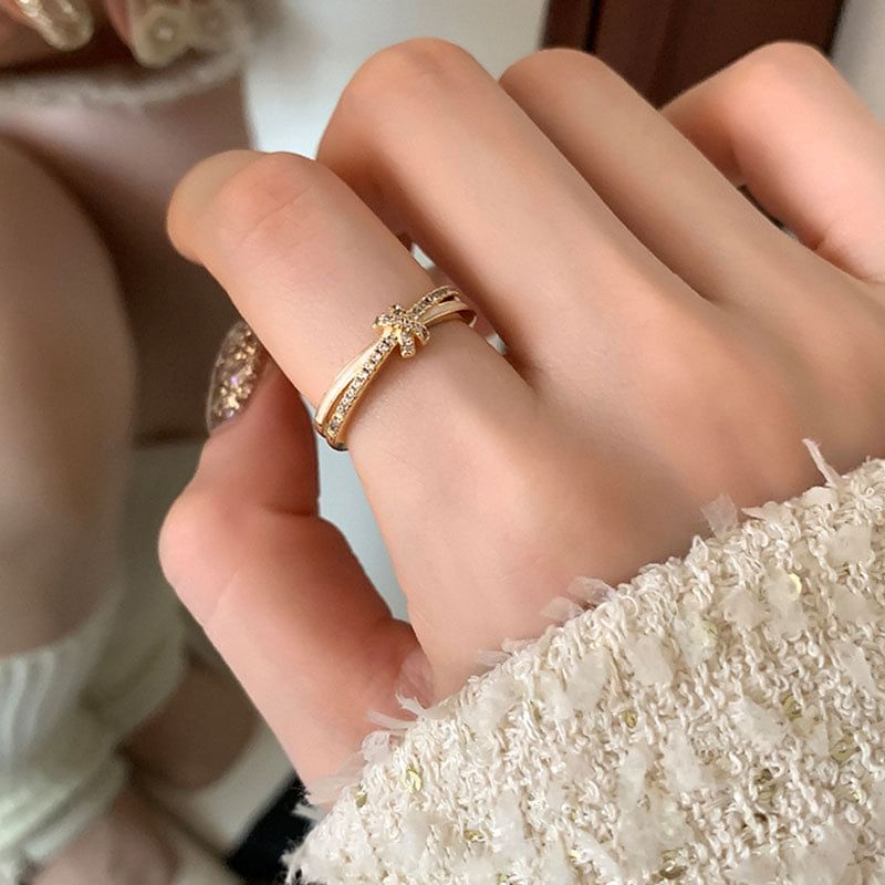 Panda Dama - Open ring met strass