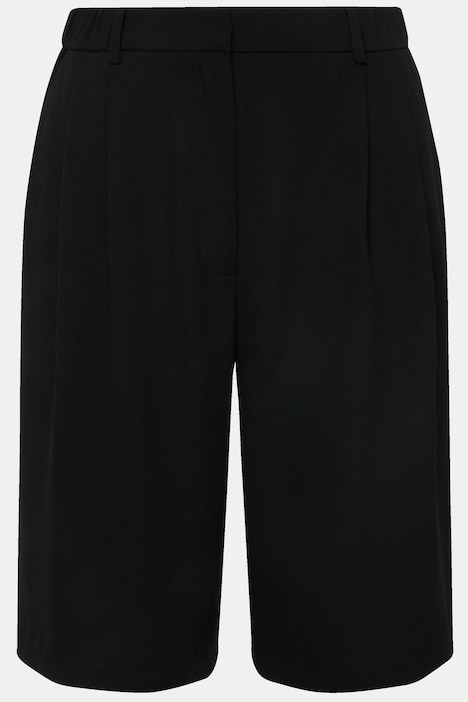 Bermuda-Shorts, weites Bein, Bundfalten
