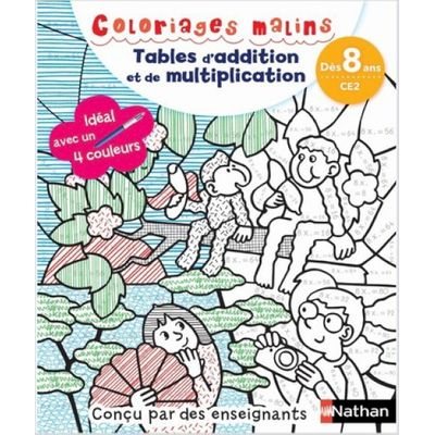 Coloriages malins : Tables d'addition et de multiplication - Dès 8 ans
