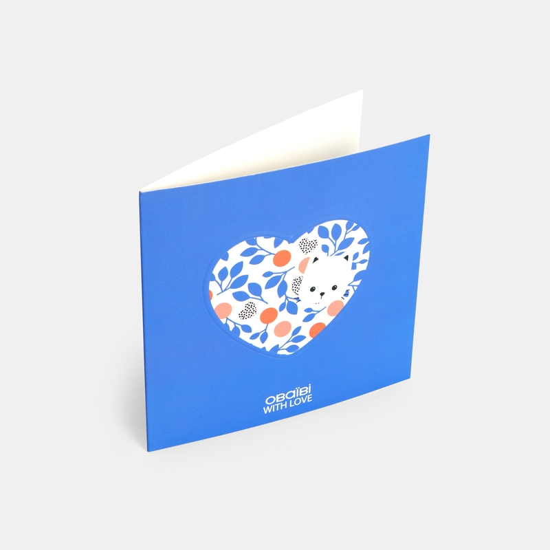 Carte imprimée bleu bébé fille