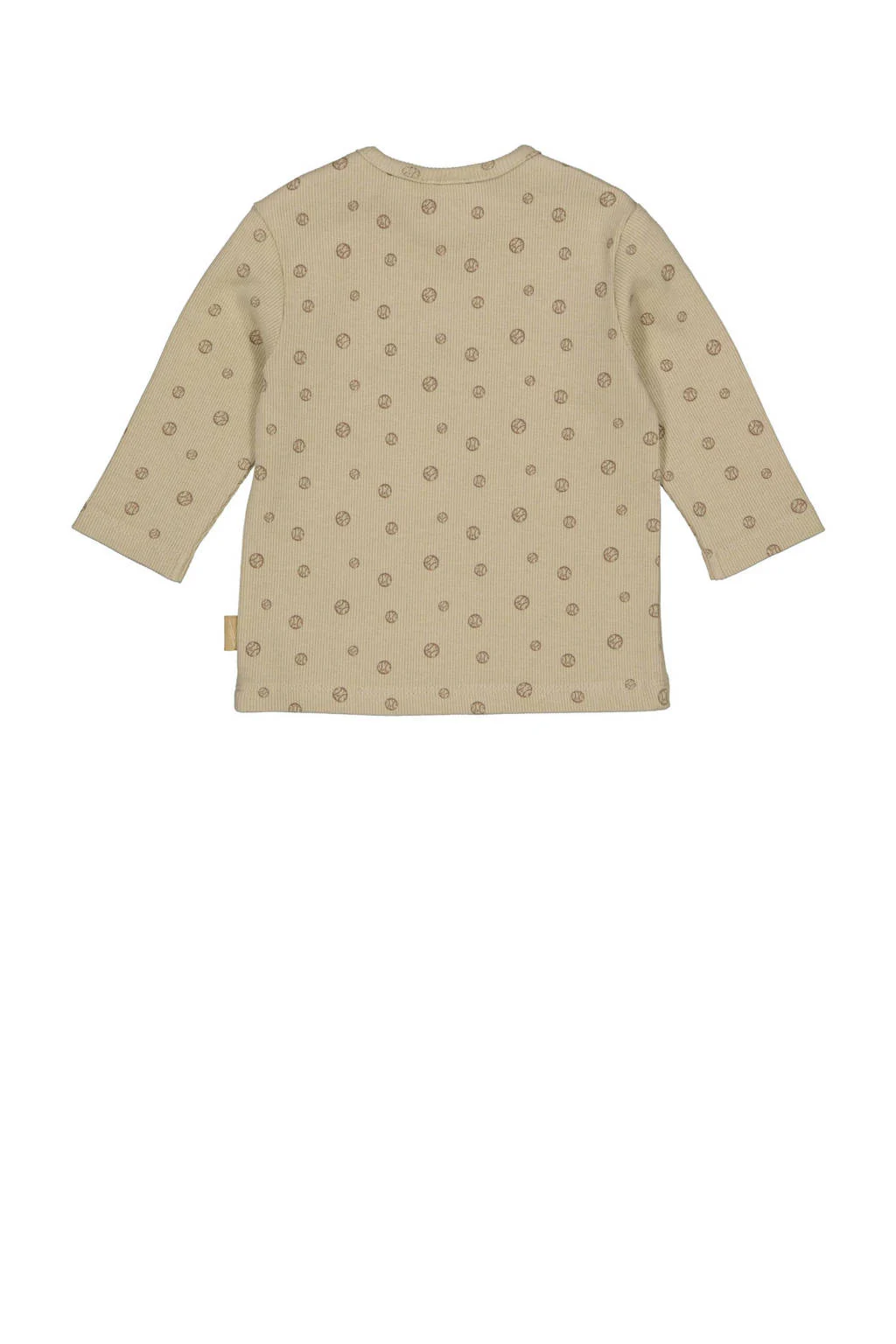 LEVV baby ribgebreide longsleeve JACK met all over print beige/taupe