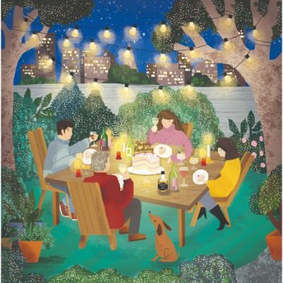 Night Garden Scene