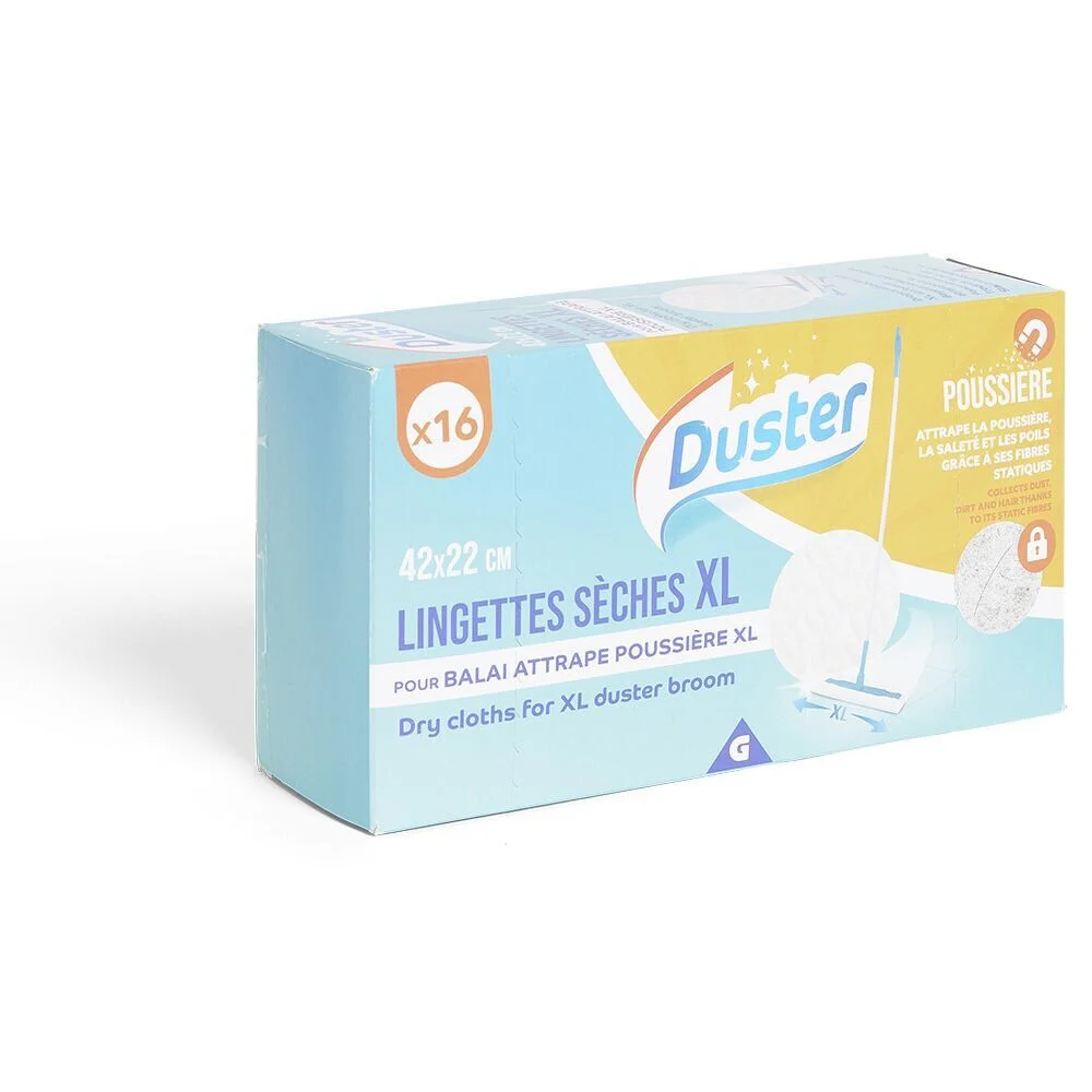 Lingettes sèches pour balai XL x16
