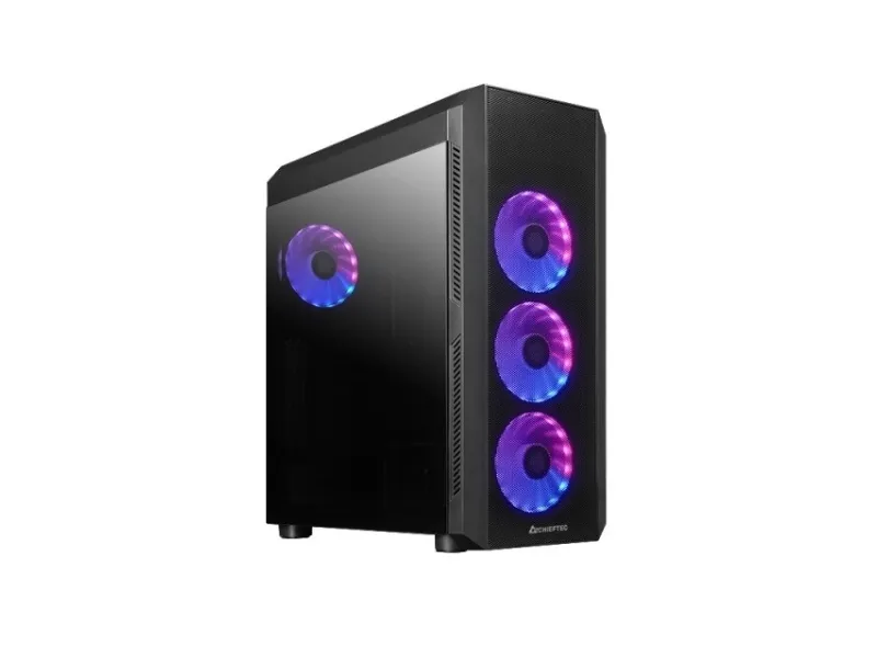 Chieftec SCORPION 4 - Tower - ATX - sidepanel med vindue (hærdet glas) - ingen strømforsyning (ATX) - sort - USB/Lyd