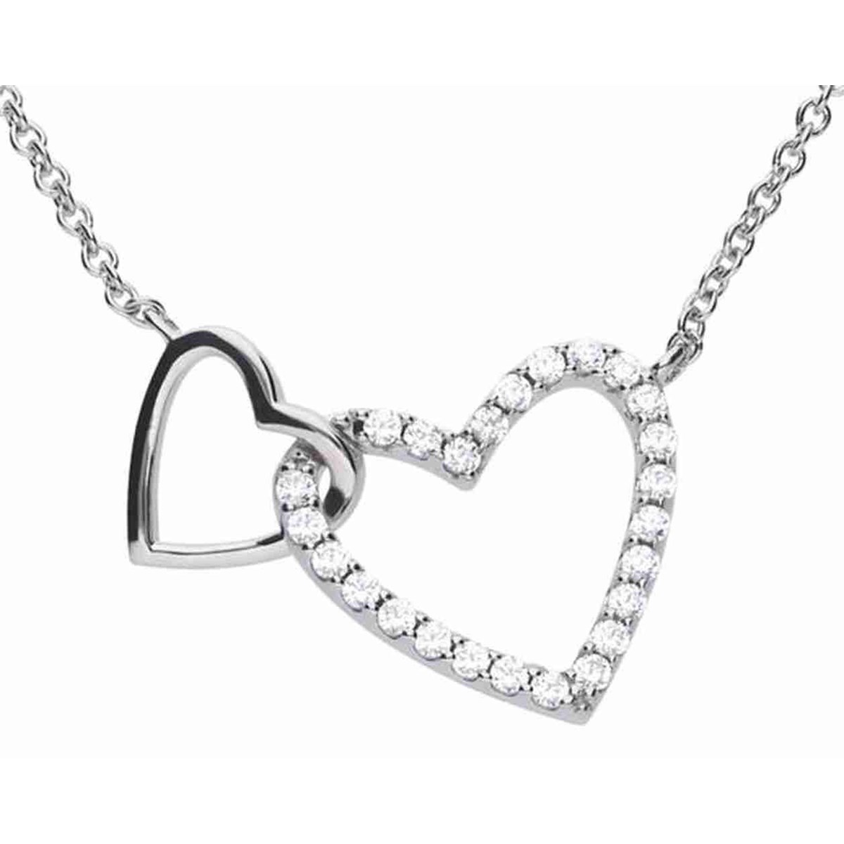 Collier coeur entrelacé en argent 925/1000