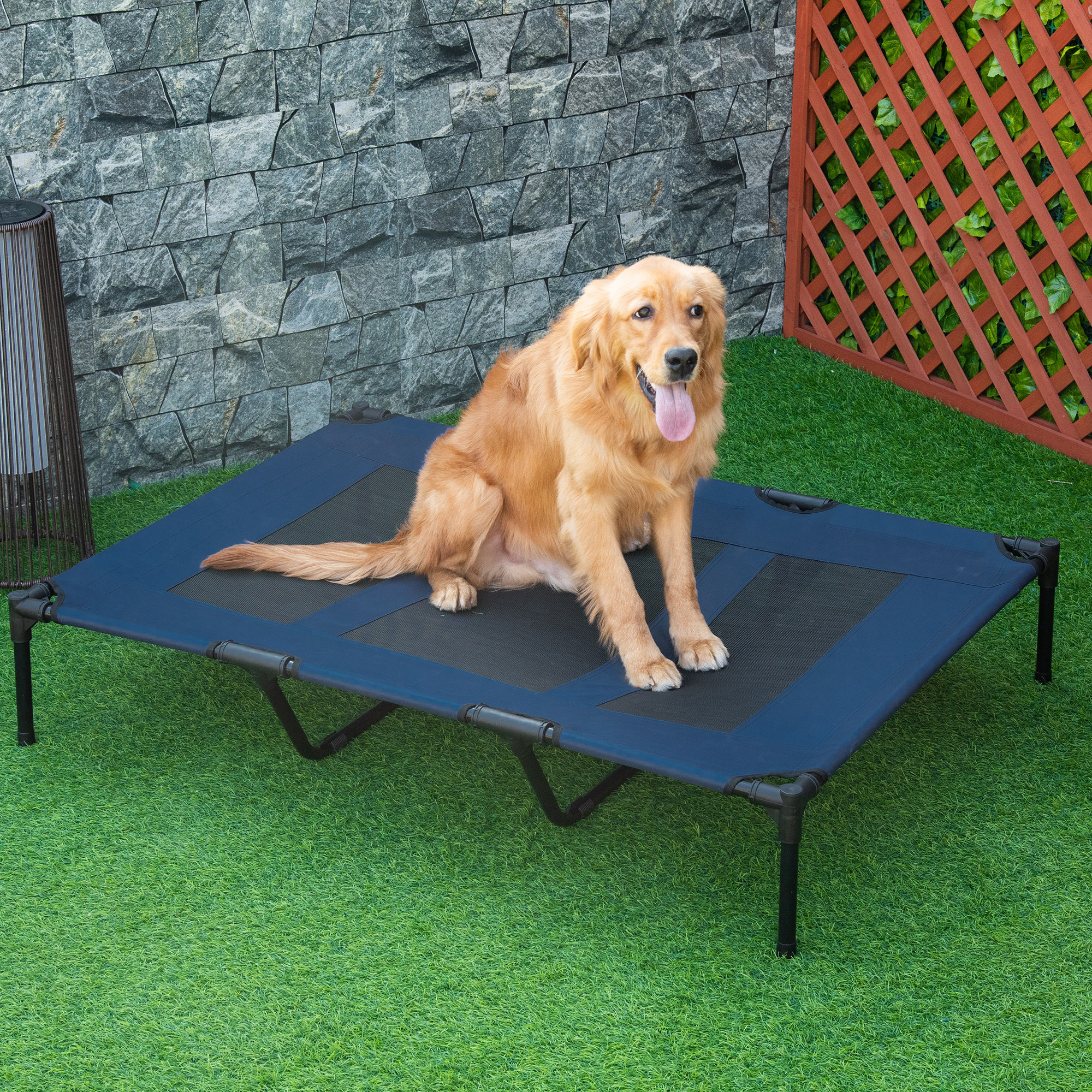 Cama elevada respirável para cães PawHut
