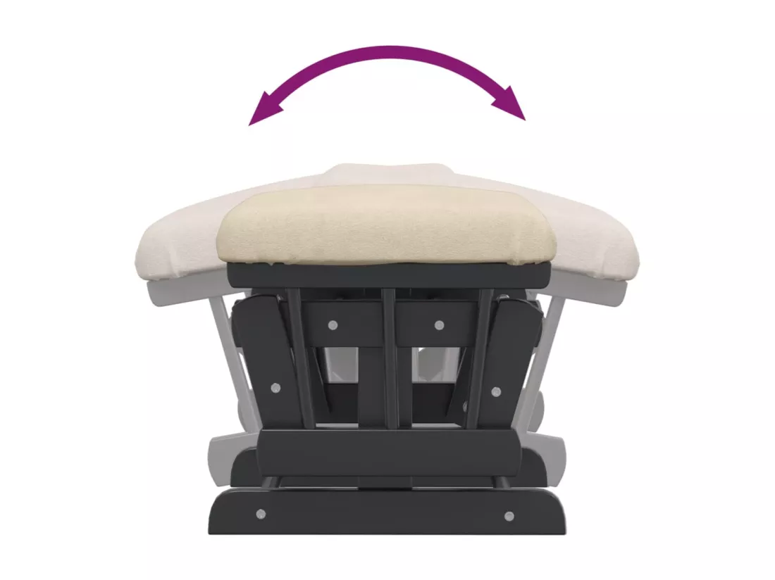 Chaise berçante avec repose-pied Blanc crème Tissu