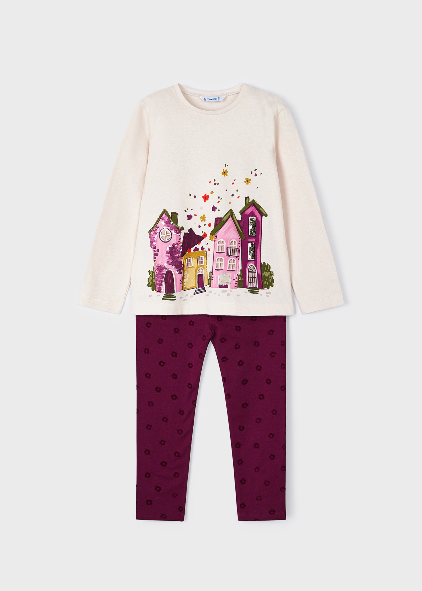 Conjunto de leggings de duas peças para meninas