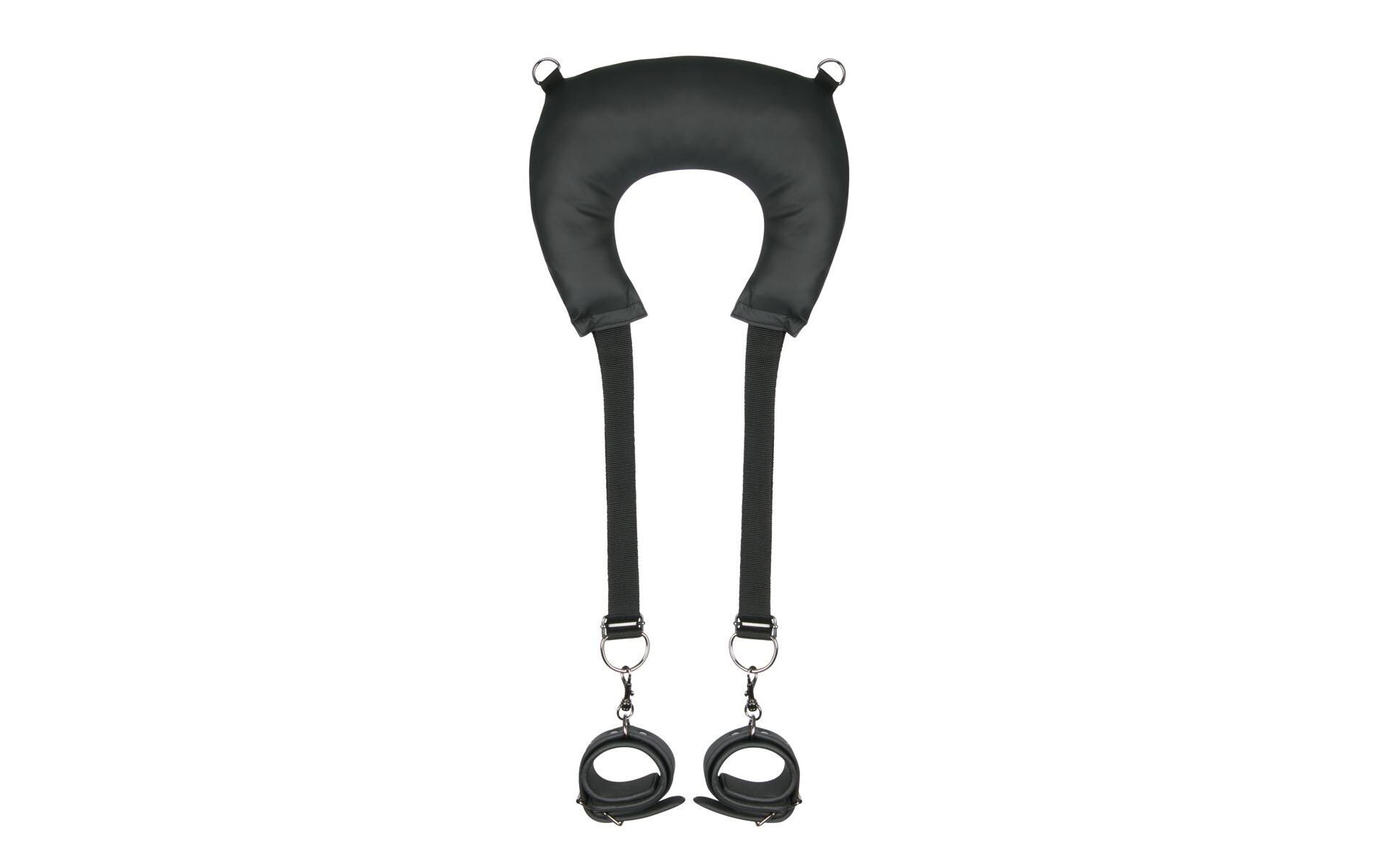 Fesseln Pillow & Ankle Cuffs Leg Position Strap SchwarzVerstellbarer Sexgurt für erotische Spiele