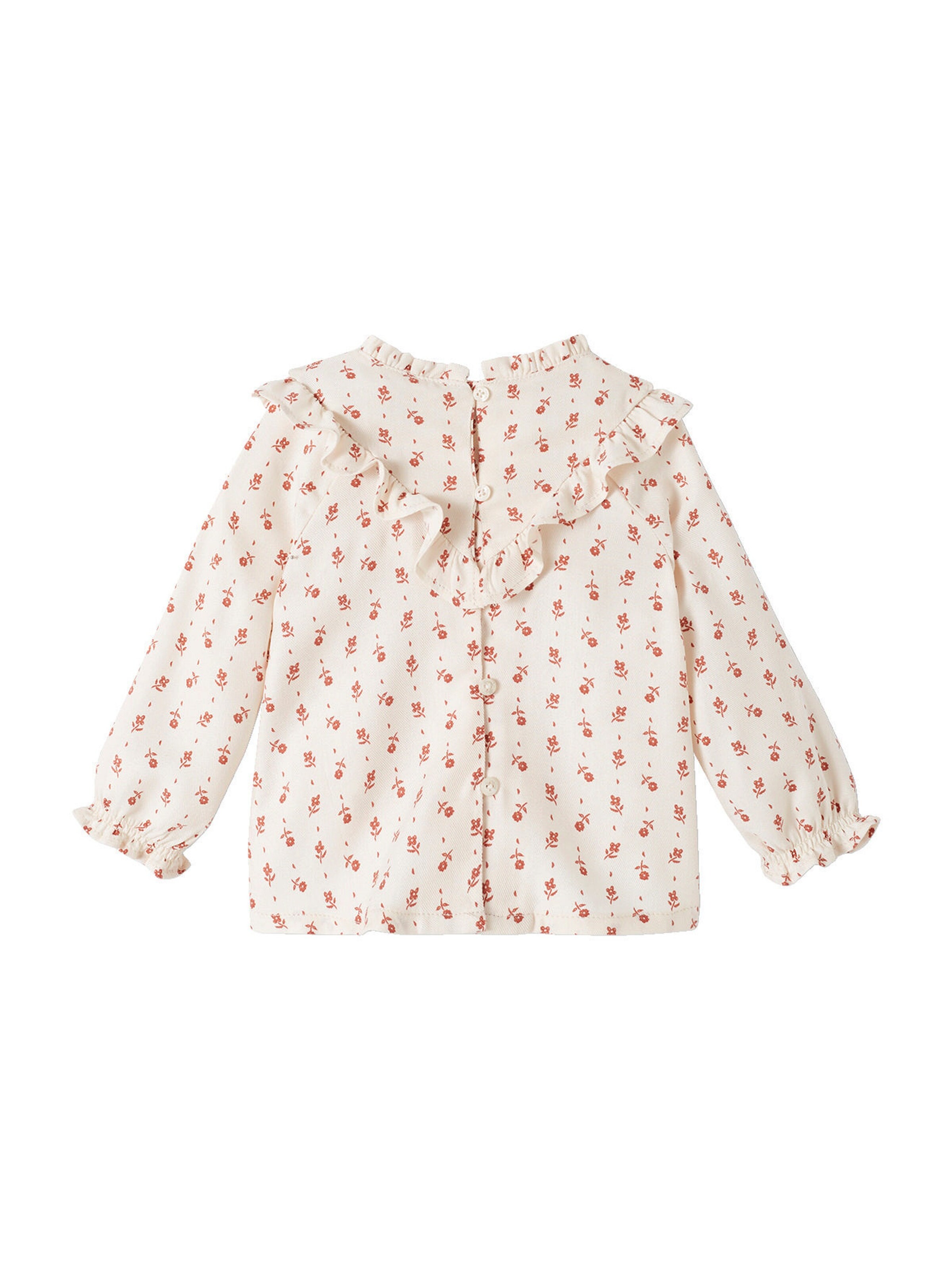 Vertbaudet Mädchen Baby Bluse mit Volant creme geblümt