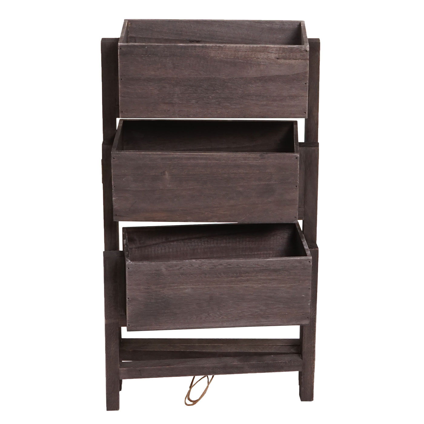 Pflanzregal H275, Standregal Blumenständer Pflanzkasten, 65x108x15cm, Holz Shabby-Look Vintage ~ grau-braun