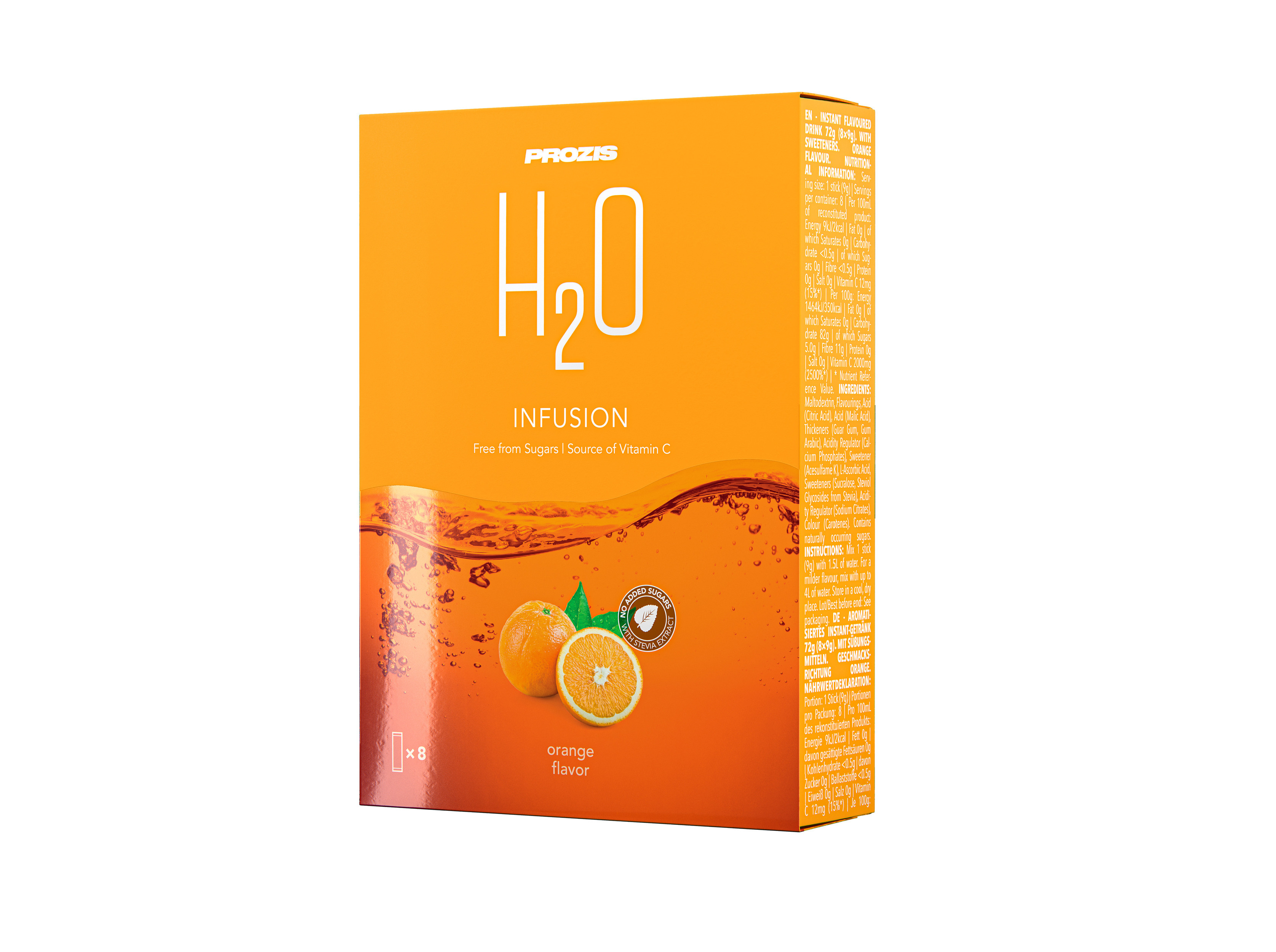 BEBIDA INSTANTÂNEA H2O PROZIS LARANJA 72G (8X9G)
