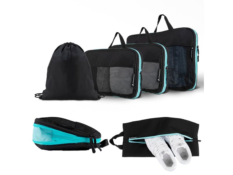 Atacama Premium Kompressions Packwürfel - 6er-Set Schwarz Reisewürfel