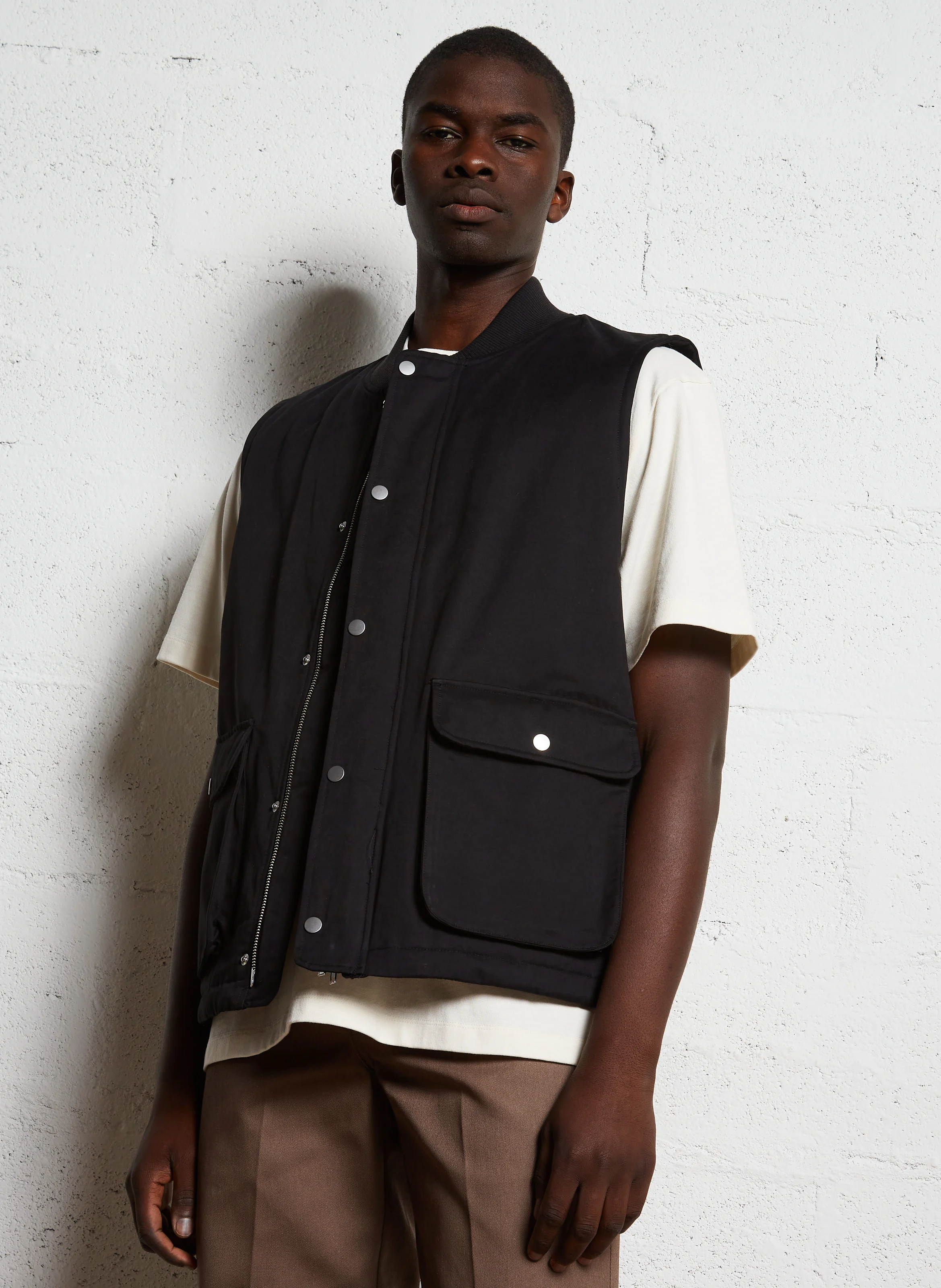 MONTANA - Veste sans manches en coton mélangé | Noir