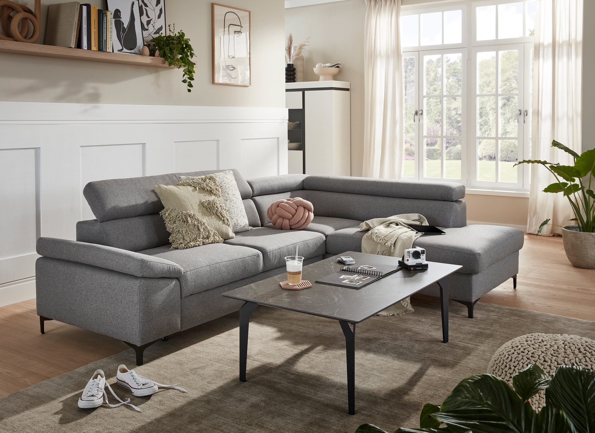 Ecksofa LONIGO 247 x 196 cm grau