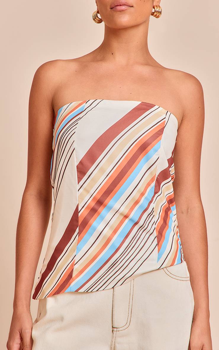 Multicolore Haut Bandeau Petite À Rayures