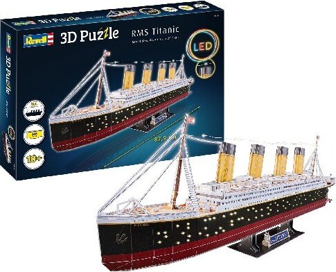 Revell 3D Puzzle - Rms Titanic Med Led - 266 Brikker - 87 CM