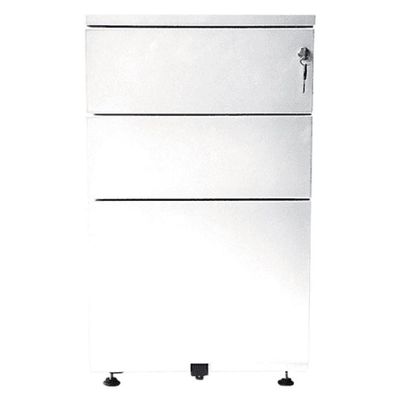 Caisson bout de bureau - 3 tiroirs - 69 x 41,6 x 74,6 cm - blanc