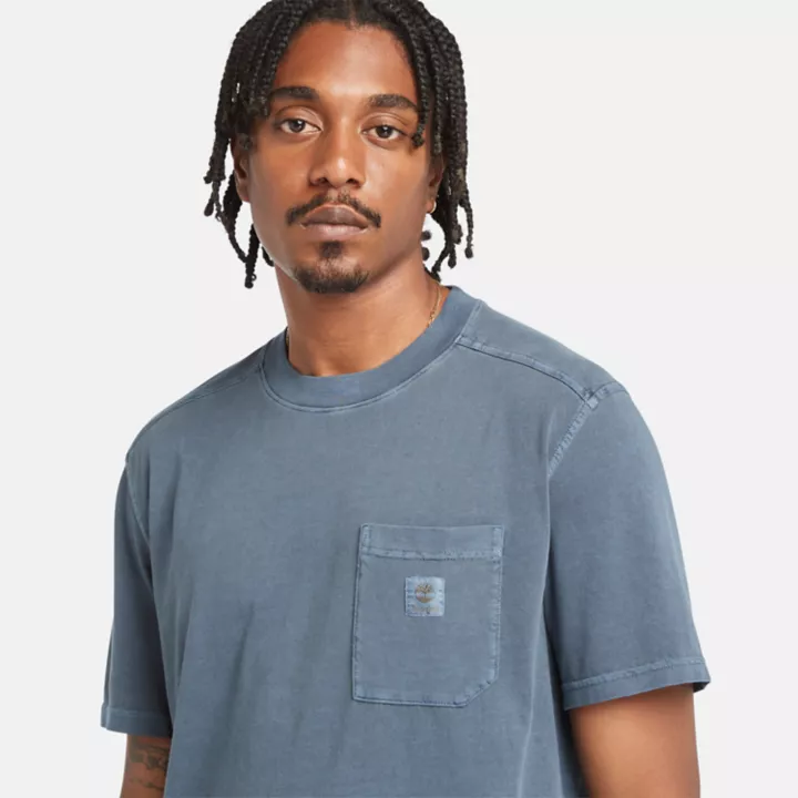 T-shirt à poche poitrine Merrymack River pour homme en bleu