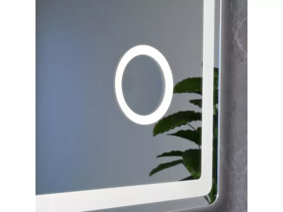 Miroir salle de bain LED 50x70cm anti buée avec LED 3 couleurs et loupe x3 LB-3612