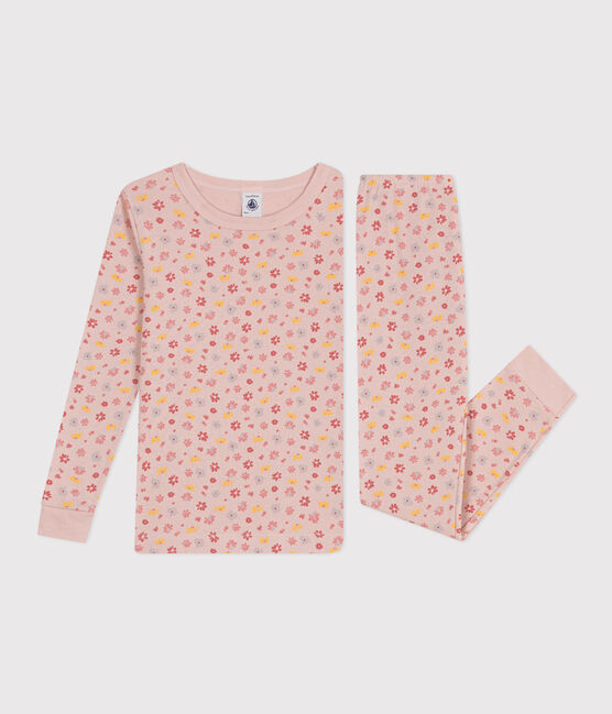 Pyjama ajusté en coton imprimé fleurs enfant