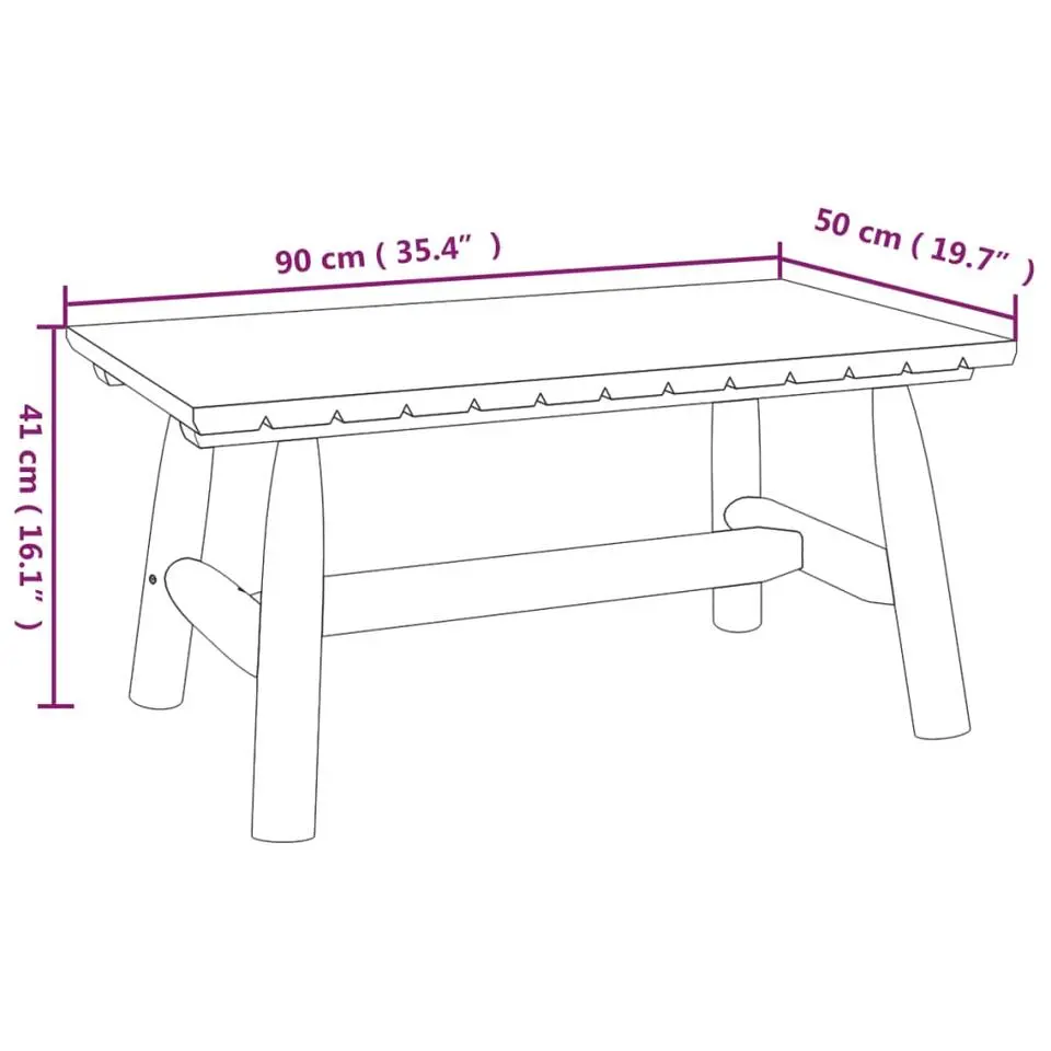vidaXL - Salontafel - Naturel - Massief vurenhout - 90x50x41 cm
