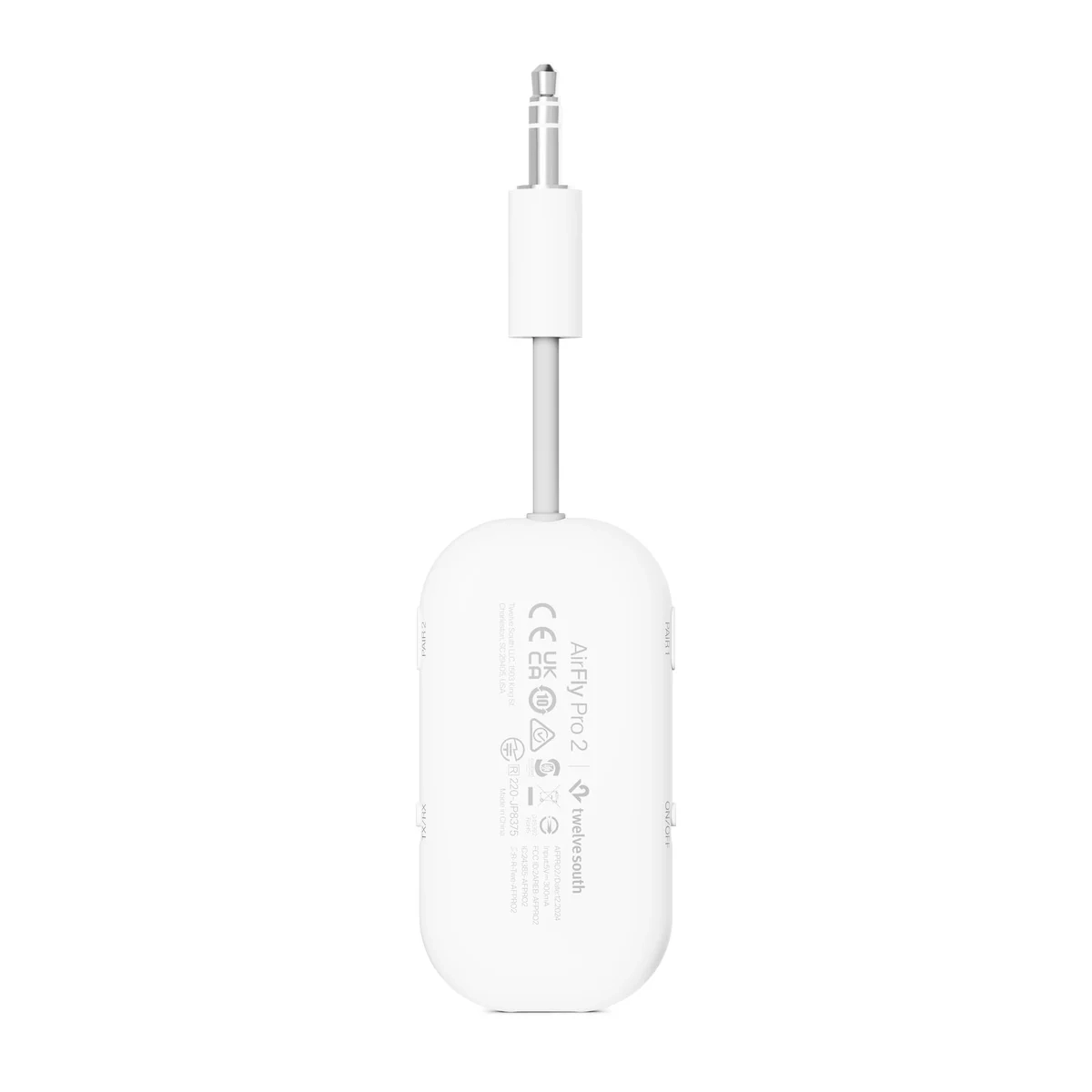 Twelve South – AirFly Pro Bluetooth Adapter Transmitter / Receiver für 3.5mm Klinkenbuchsen / USB-C Ladekabel   Aufbewahrungstasche (12-2411) – Weiss