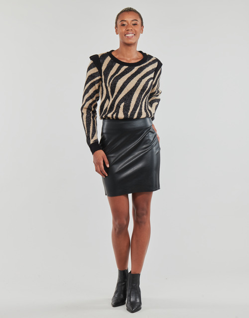 Vila - VIDAGMAR HW PU SKIRT - Noir