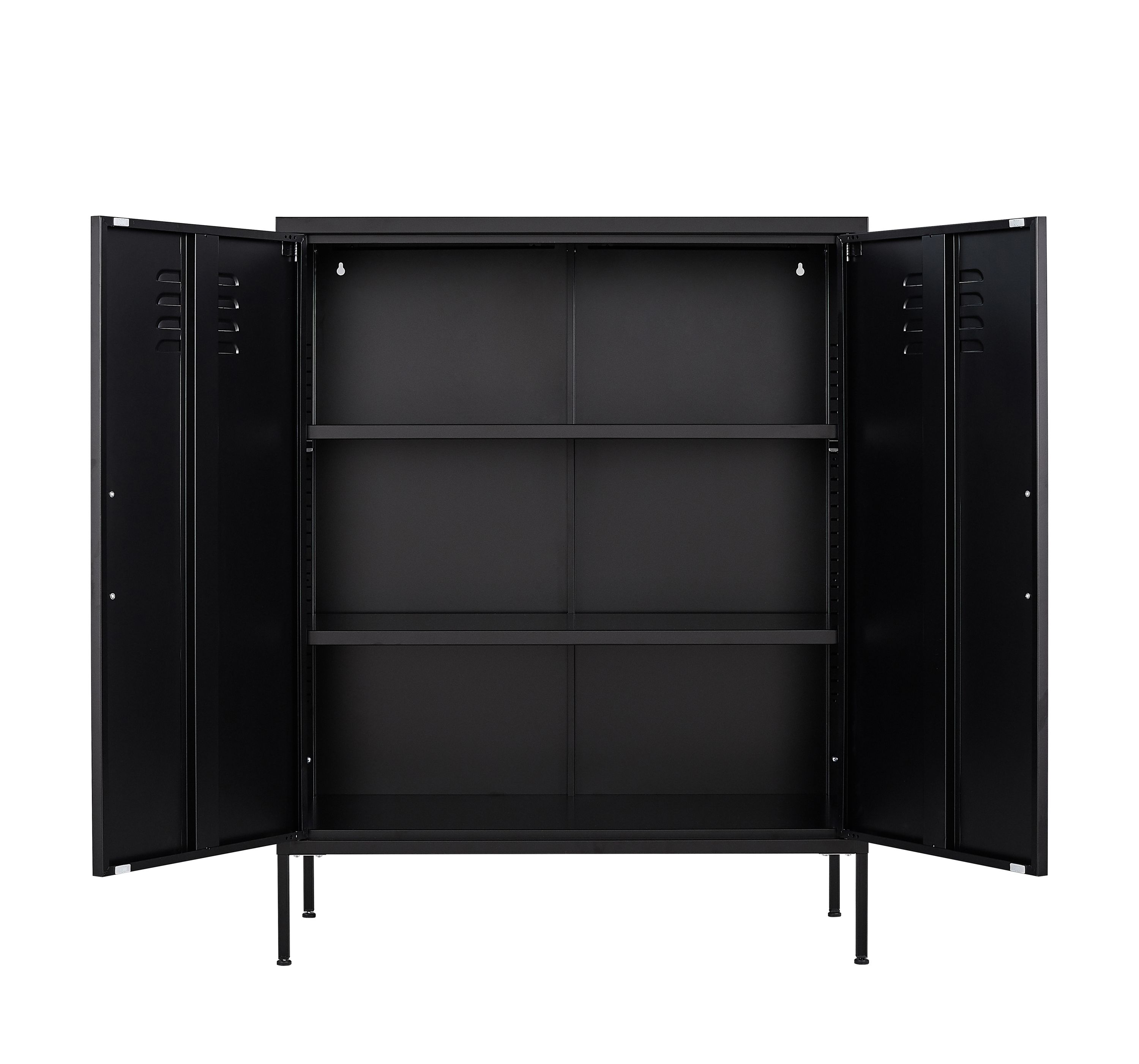 Kommode Metall KLAUS 80 x 101 cm schwarz
