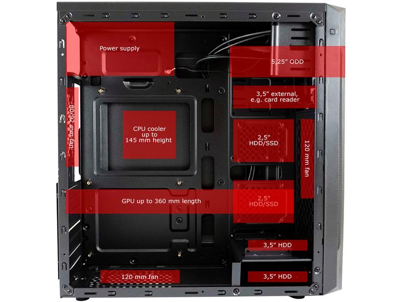 LC-Power PC-Gehäuse 7040B Midi Tower Gehäuse