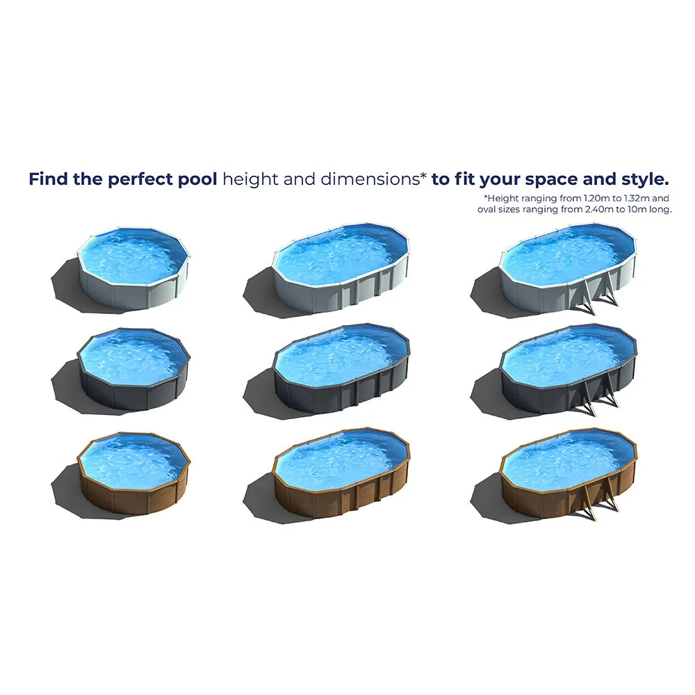 Gre pools Atlantis Stahl Pool mit Wänden 730x375x132 cm