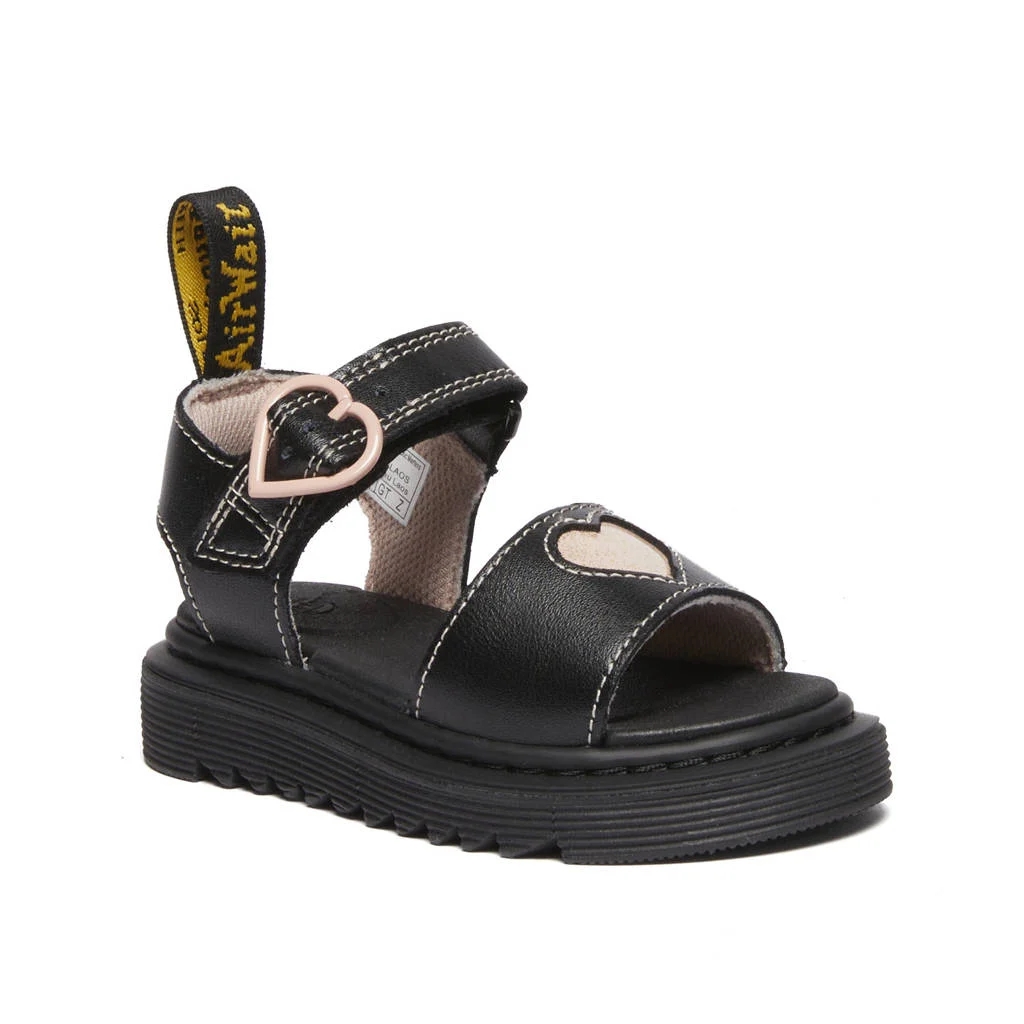 Dr. Martens Marlowe Hearts Tleren sandalen Black + Powder Pink T Lamper
